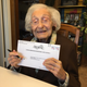 Estelle Liebow Schultz, 98, of Rockville, MD, with her absentee ballot.